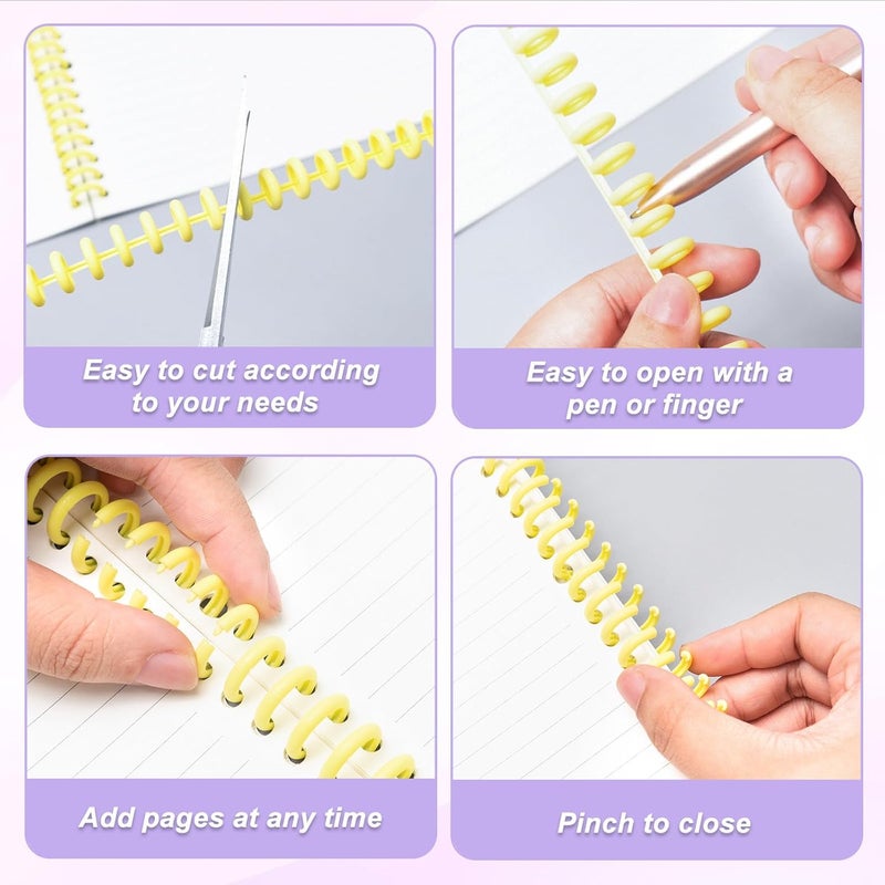 Koceci 16 PCS Comb Binding Spines, Plastic Spiral Binding Coils, 30 Rings Click Binding Spines for Student Teacher Business Document File Notebook File Making (Colorful) - Image 4